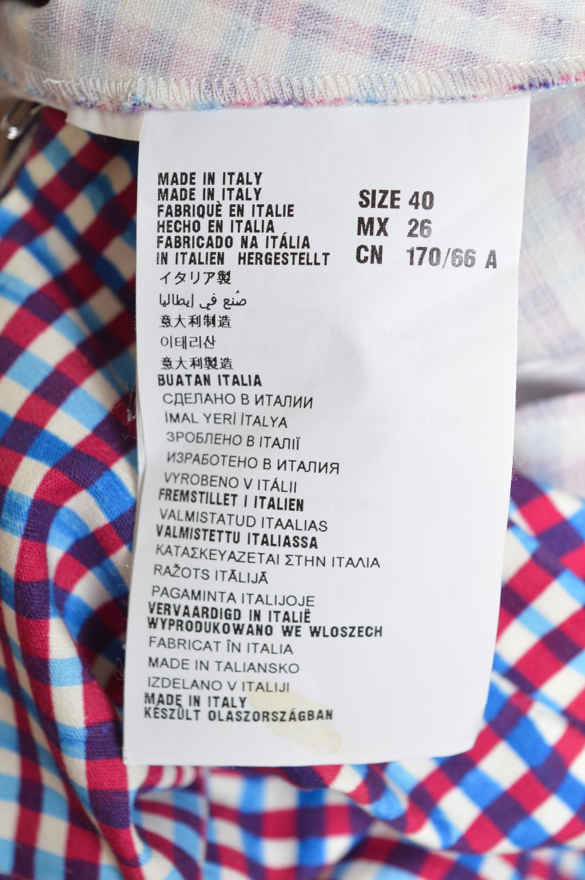 A/W 2013 PRADA kariert Gingham Check kariert Full Circle Rock in rot weiß & blau im Angebot 8