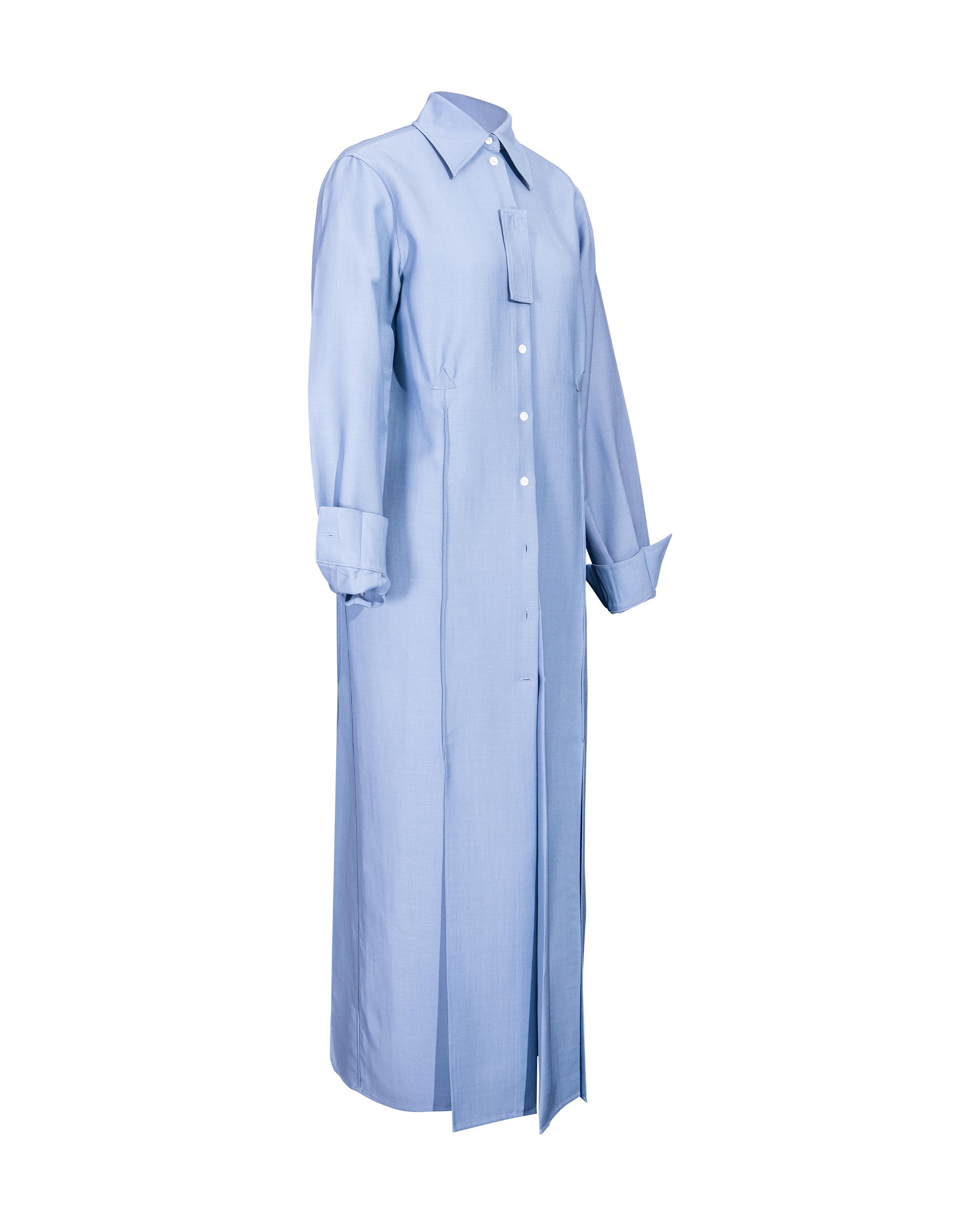 A/W 2017 Céline by Phoebe Philo Button-Up Light Blue Shirt Dress In Excellent Condition For Sale In North Hollywood, CA