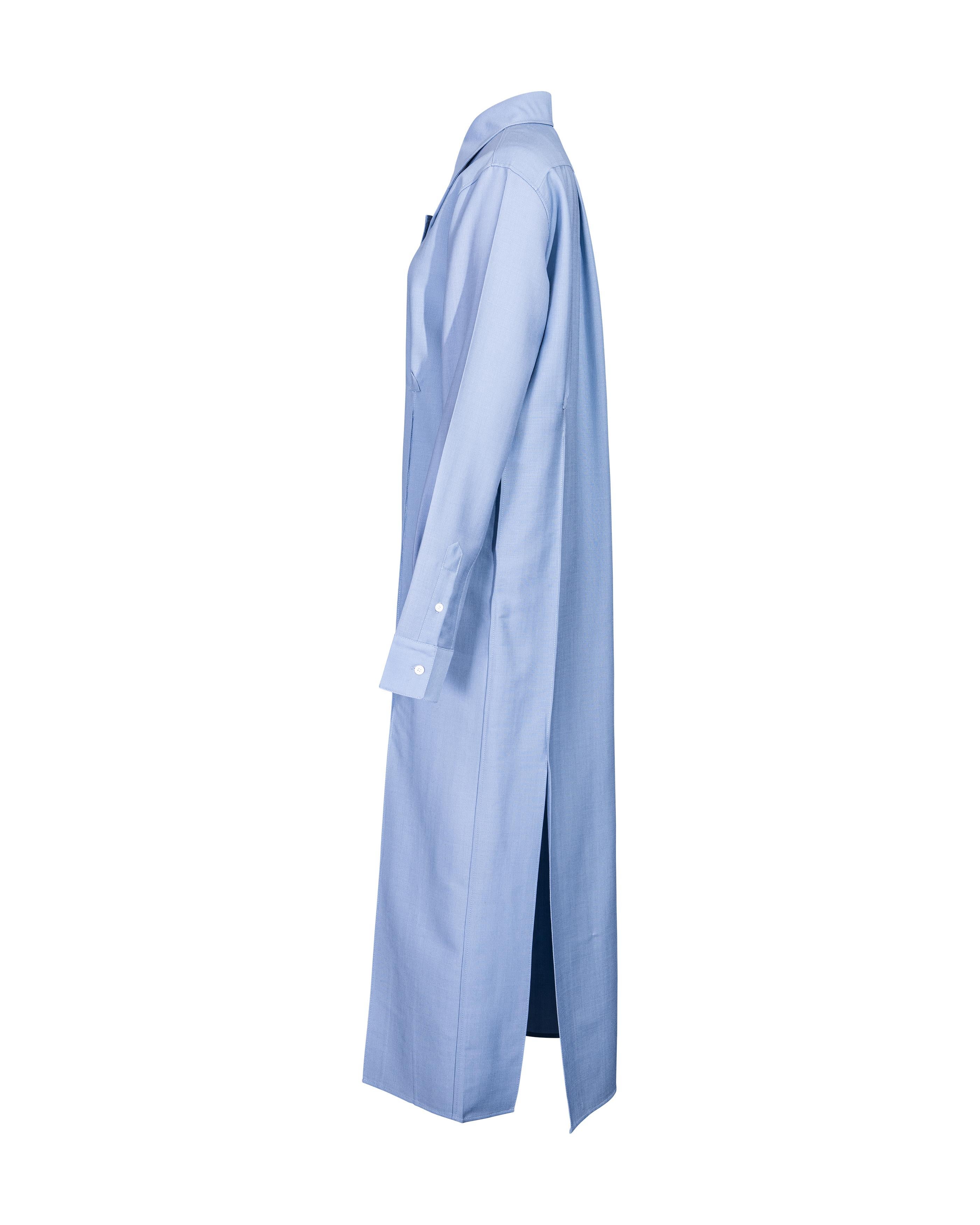 Women's A/W 2017 Céline by Phoebe Philo Button-Up Light Blue Shirt Dress For Sale