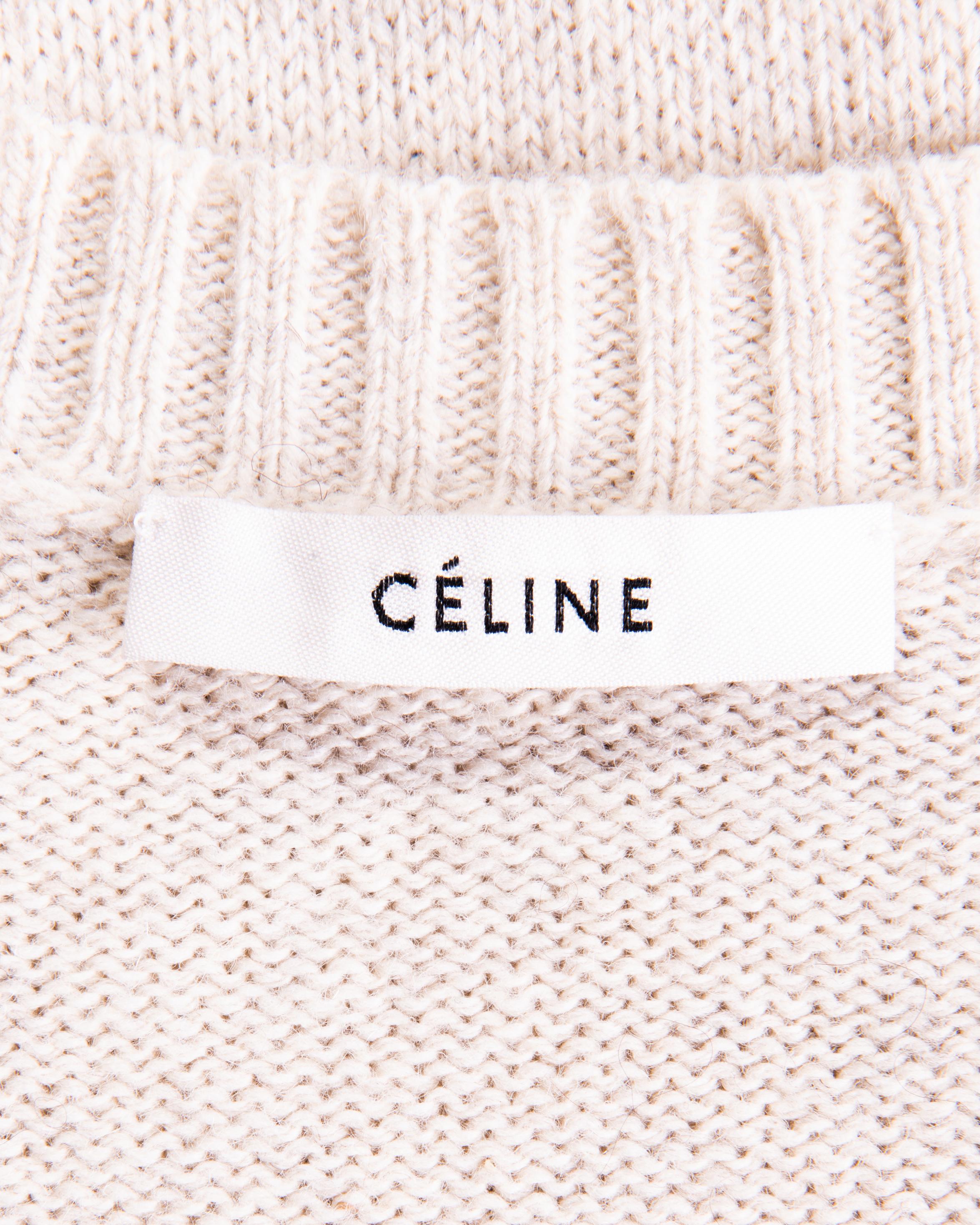 A/W 2018 Old Céline by Phoebe Philo Cream Knit Wool Blend Midi Dress 2