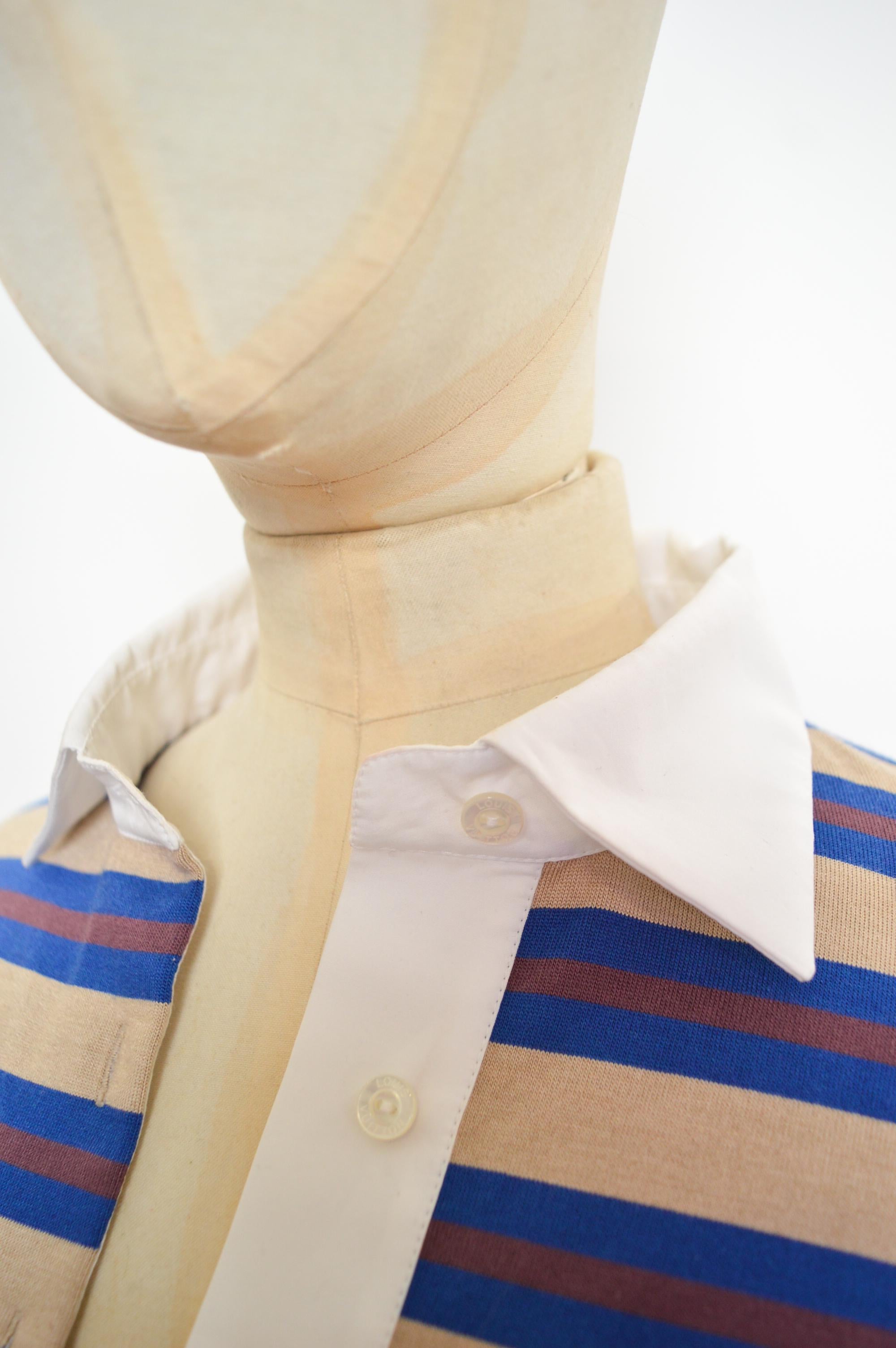 A/W 2022 Runway sample LOUIS VUITTON Striped Knit Polo Sweater - Rugby Shirt For Sale 2