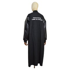 A/W 2023 COMME des GARÇONS Full Length Wool & PVC Black Bomber Trench Coat