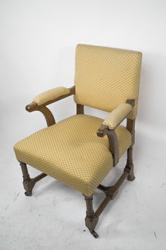 A W N Pugin Gothic Revival oak armchair by Gillows of Lancaster or Holland & Son