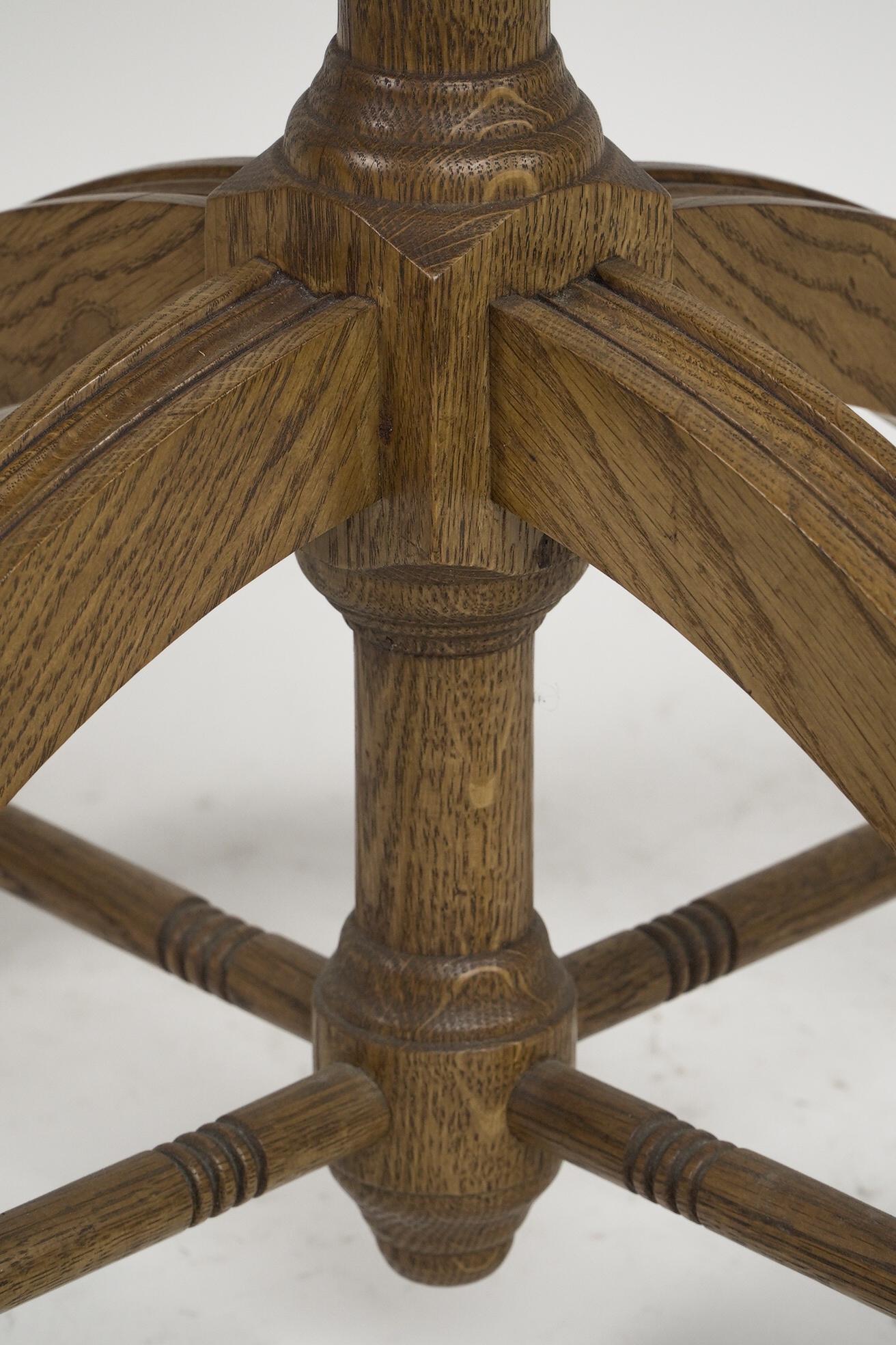 A W N Pugin. A modern craftsman made Gothic Revival oak octagonal centre table For Sale 2