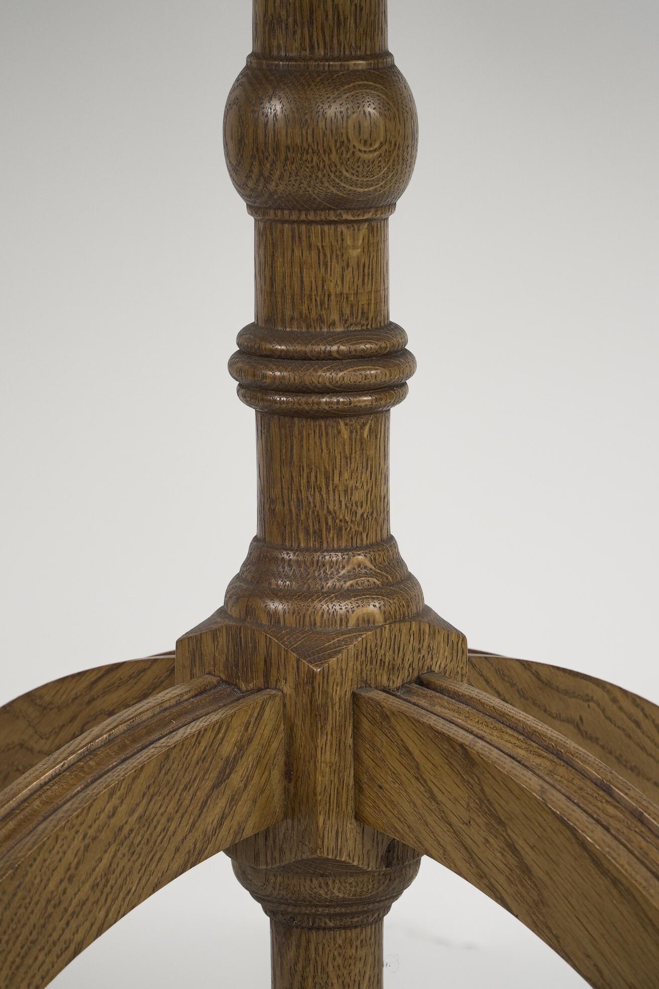 Oak A W N Pugin. A modern craftsman made Gothic Revival oak octagonal centre table For Sale
