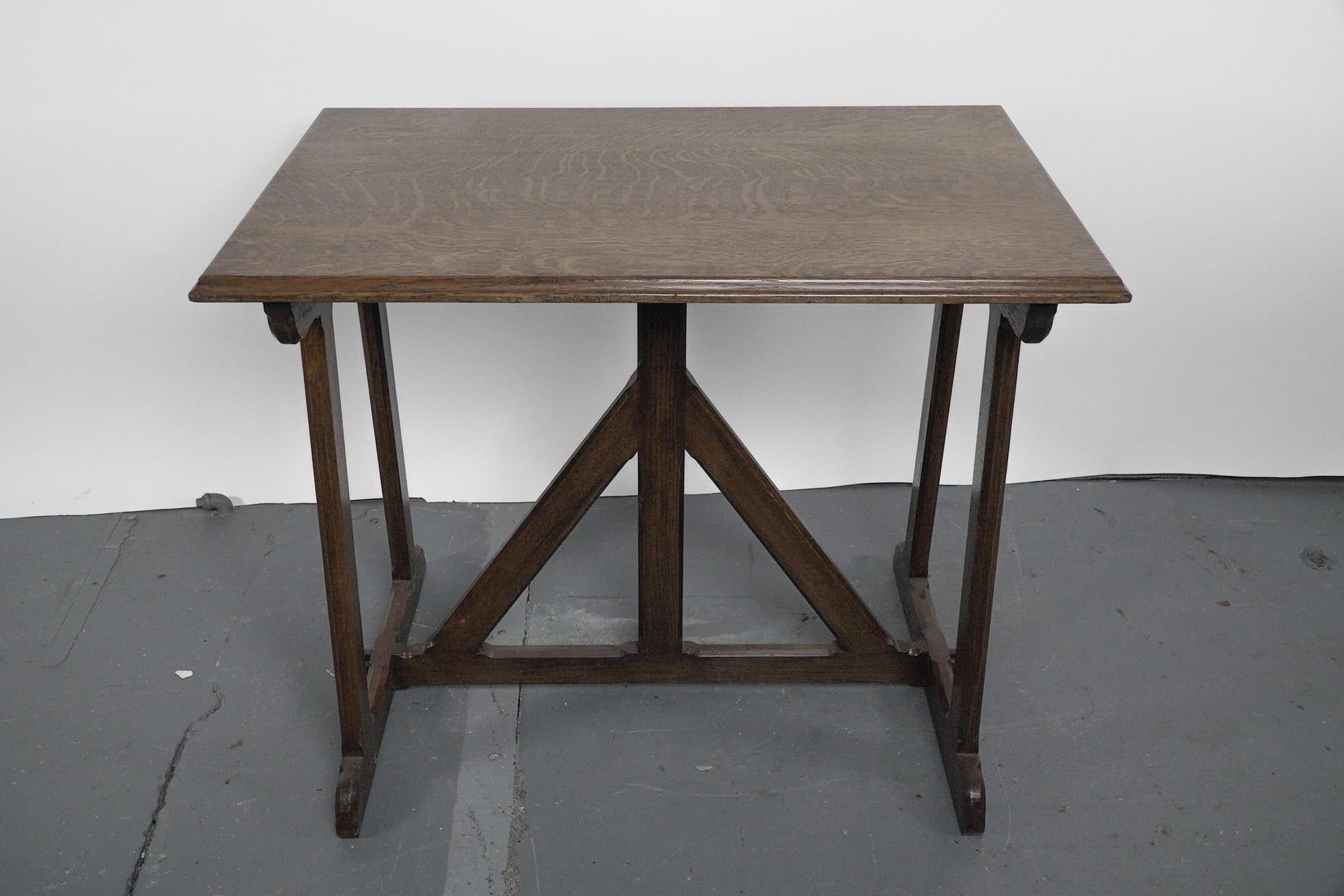 English A W N Pugin, after a design by. A late 20th Century Gothic Revival oak table For Sale
