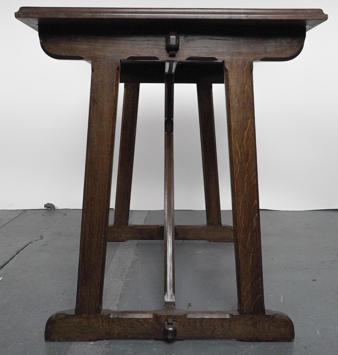 Late 20th Century A W N Pugin, after a design by. A late 20th Century Gothic Revival oak table For Sale