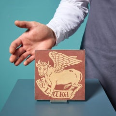 A. W. N. Pugin 'Bull of St Luke' 6-Inch Encaustic Tile by Minton
