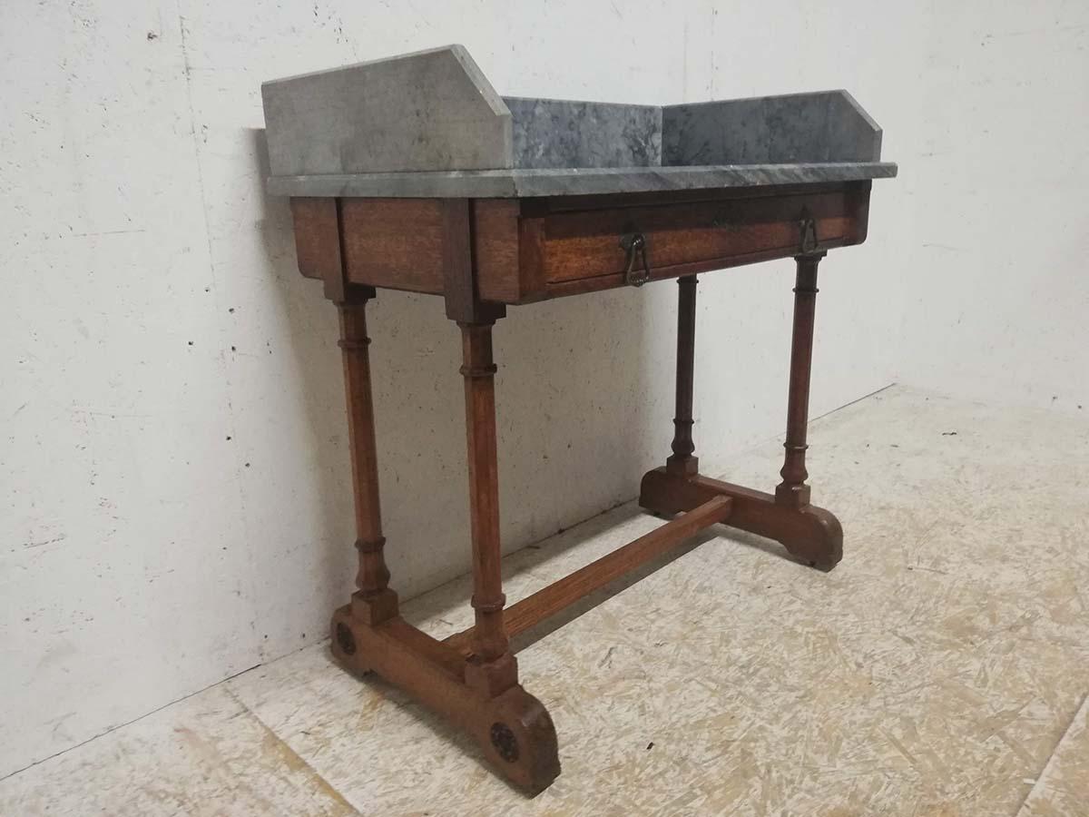 oak washstand with marble top