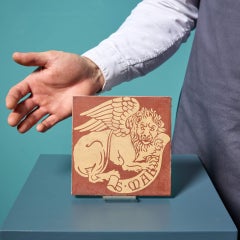 A. W. N. Pugin 'Lion of St Mark' 6-Inch Encaustic Tile by Minton