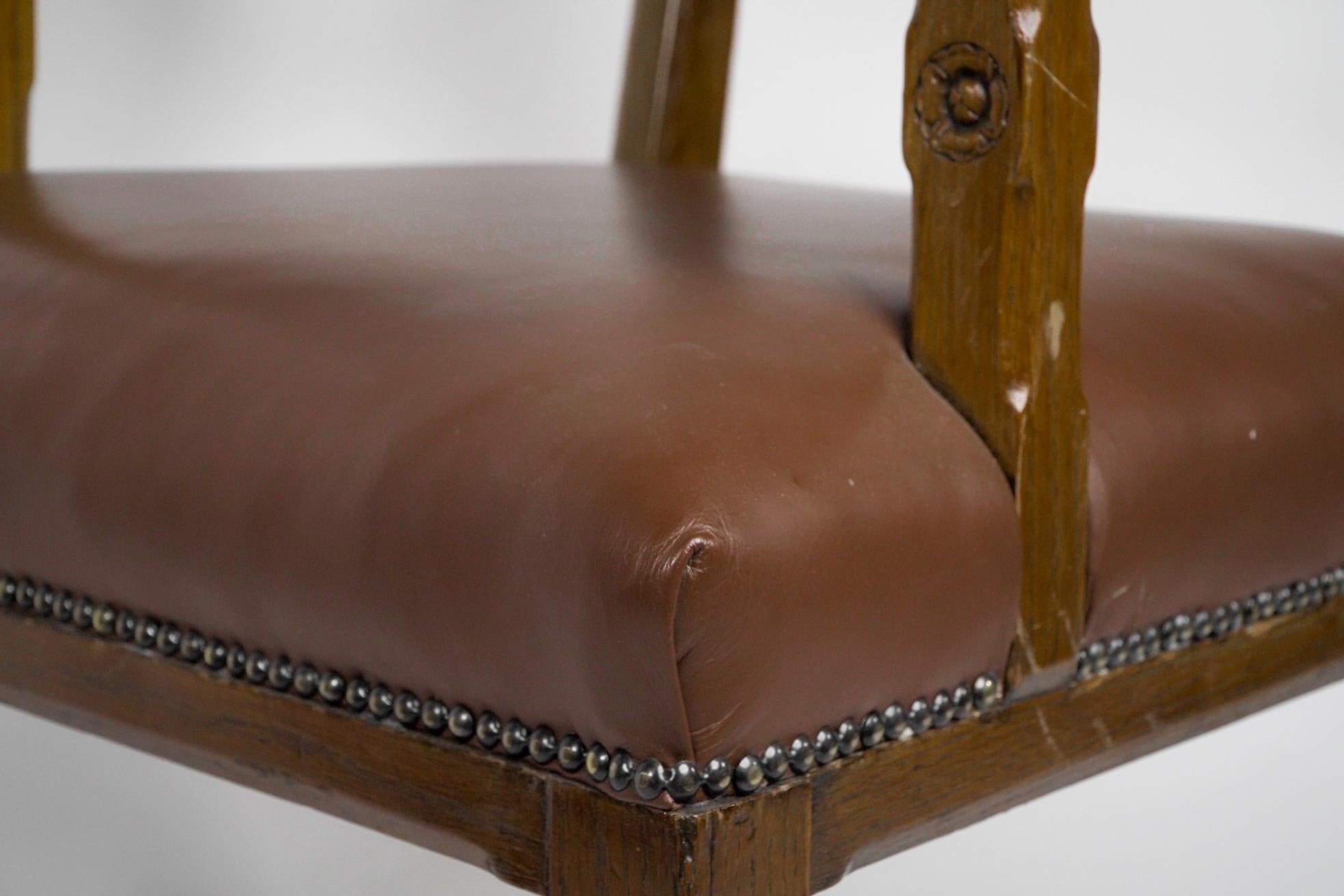 A W N Pugin, probablement fabriqué par Oak Oak de Lancaster Un fauteuil en chêne de style Revive gothique en vente 1