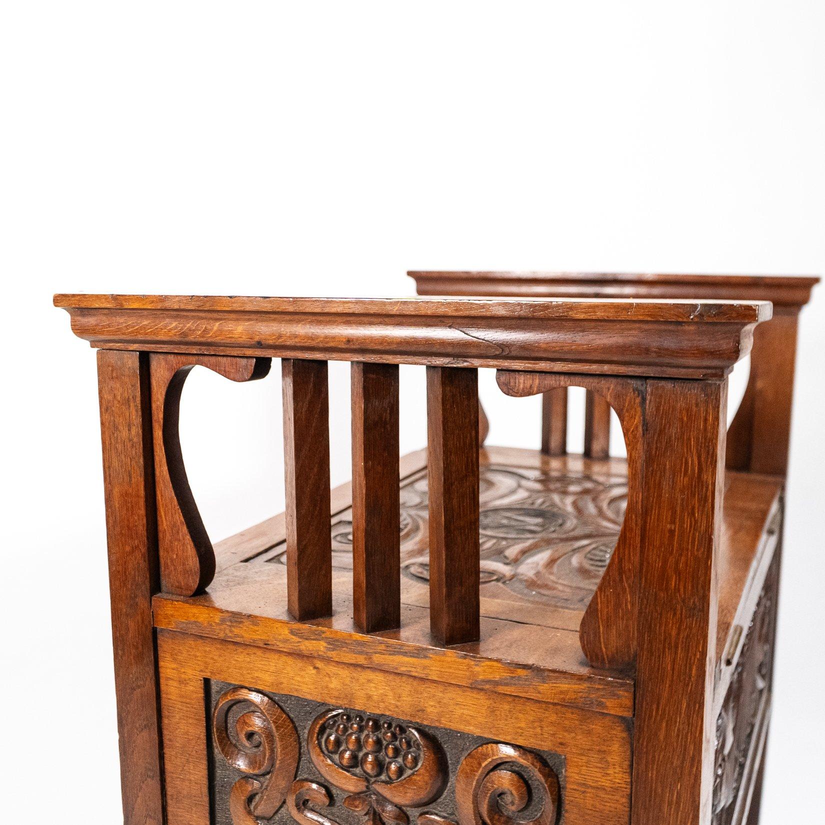 A. W. Simpson, attri. Arts & Crafts Eiche Klavierhocker im Angebot 7