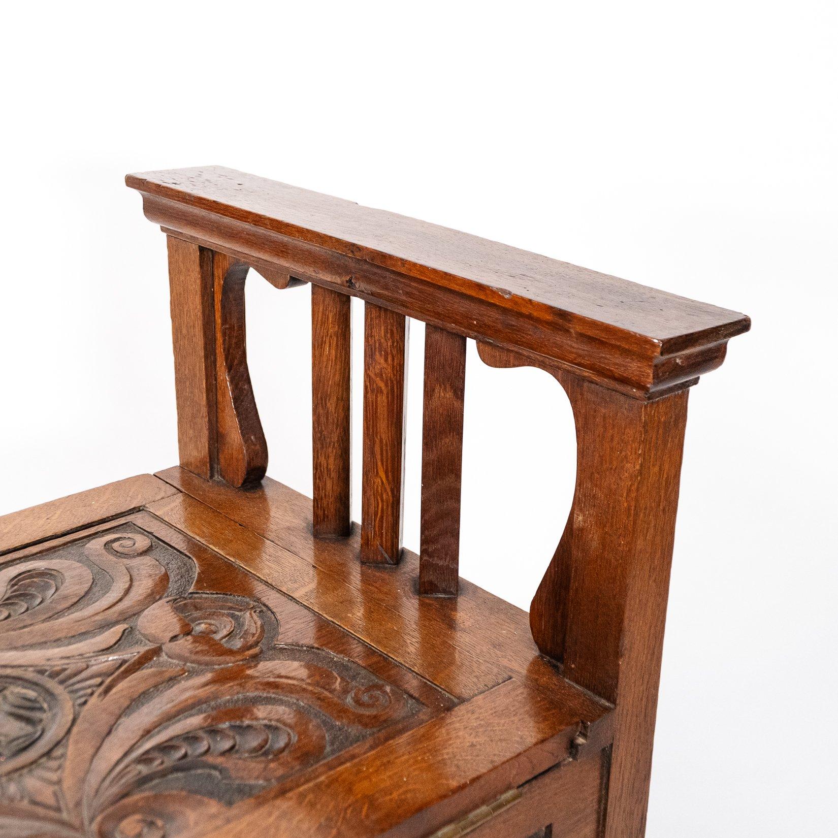 A. W. Simpson, attri. Arts & Crafts Eiche Klavierhocker im Angebot 8