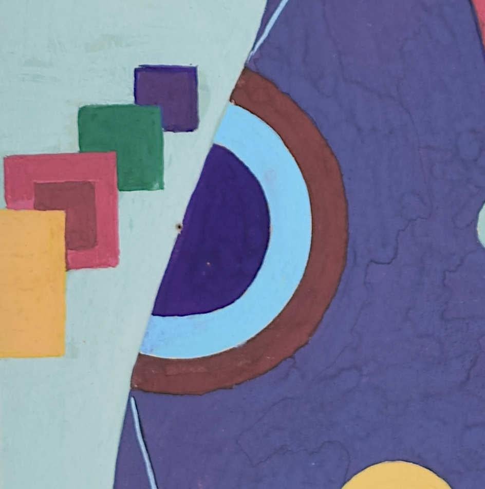 Geometrie in Abstraktion, Gouache von A W Wallis im Angebot 1