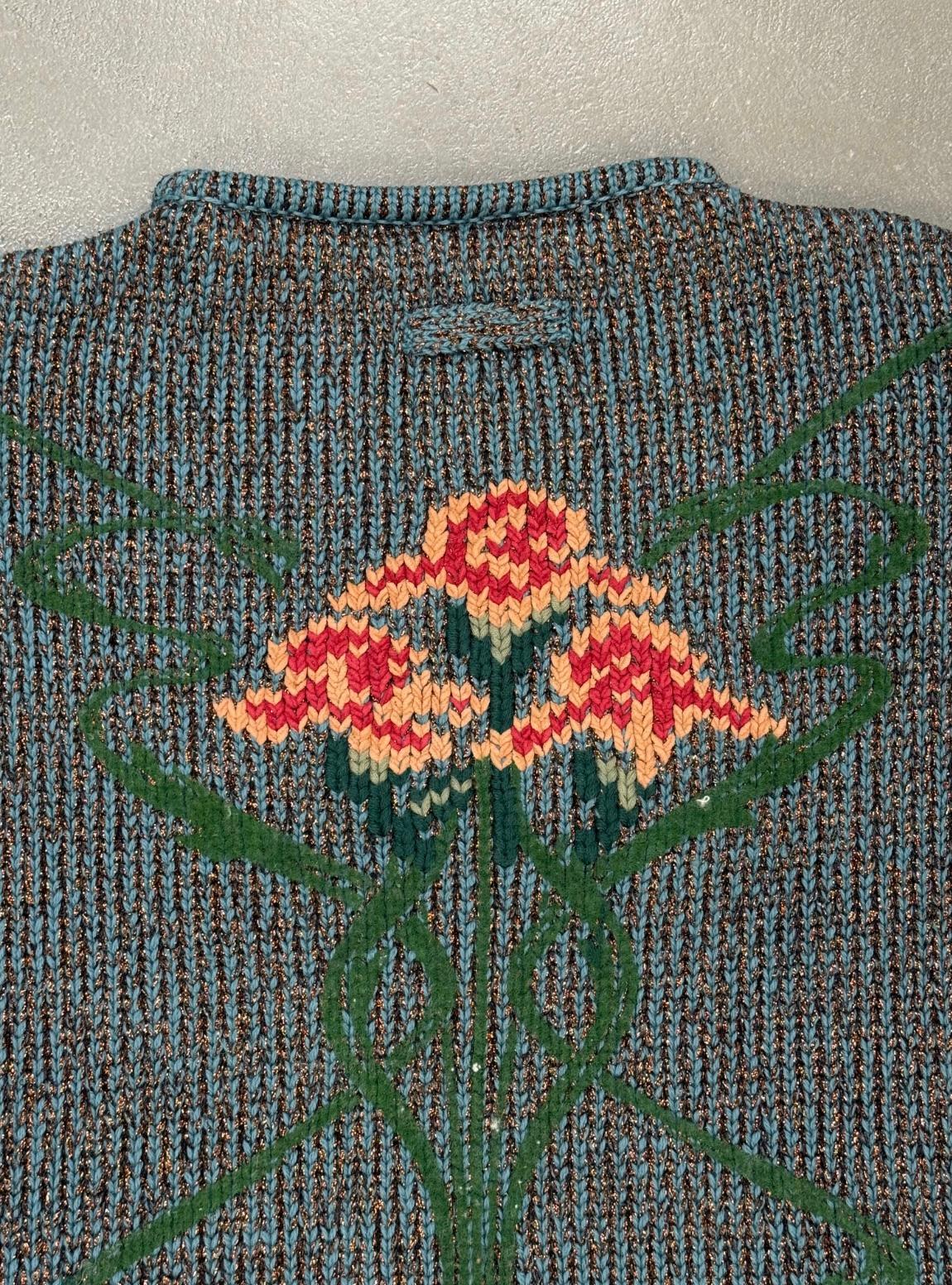 A/W1986 Jean Paul Gaultier maille florale intarsia Regular Unisexe en vente