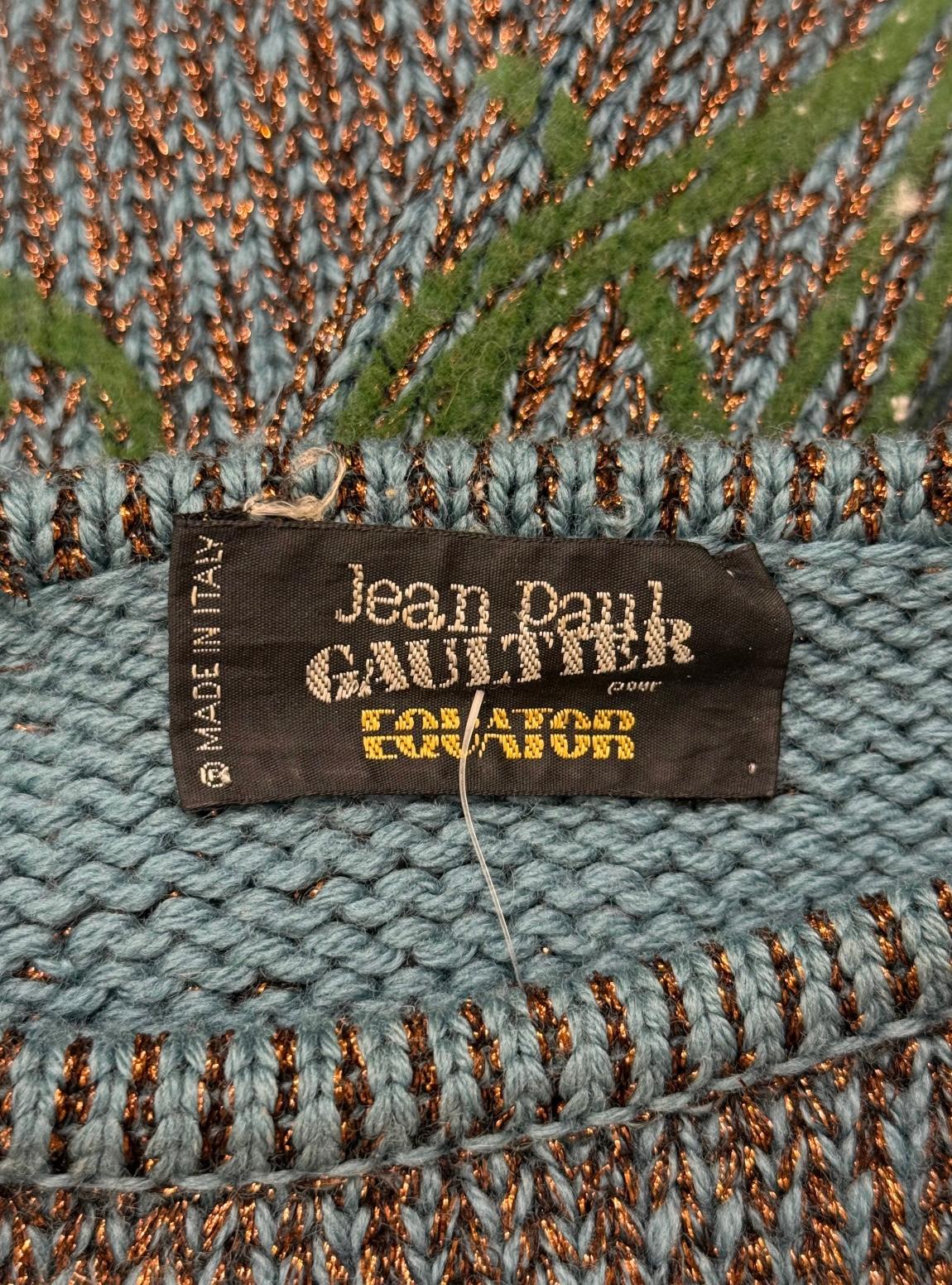 A/W1986 Jean Paul Gaultier maille florale intarsia Regular en vente 1