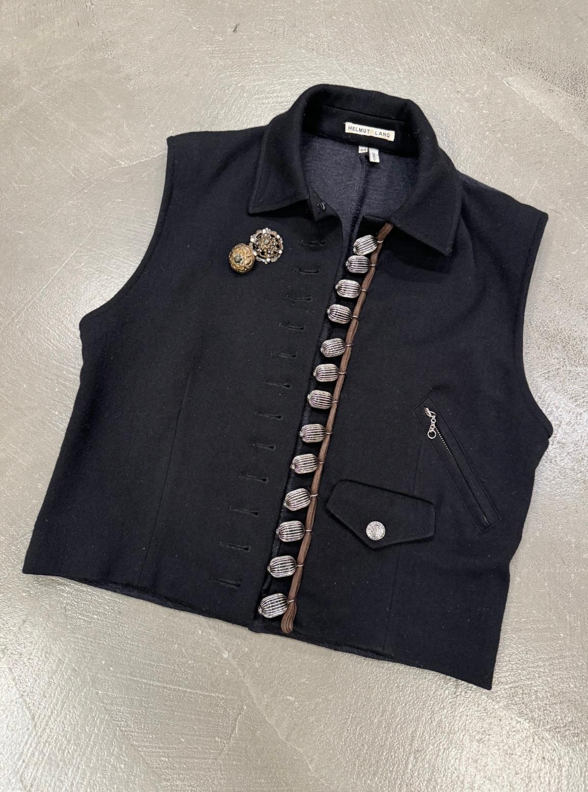 Gilet in lana con gingilli in metallo sulla passerella di Helmut Lang A/W1989 In condizioni ottime in vendita a Milano, Lombardia