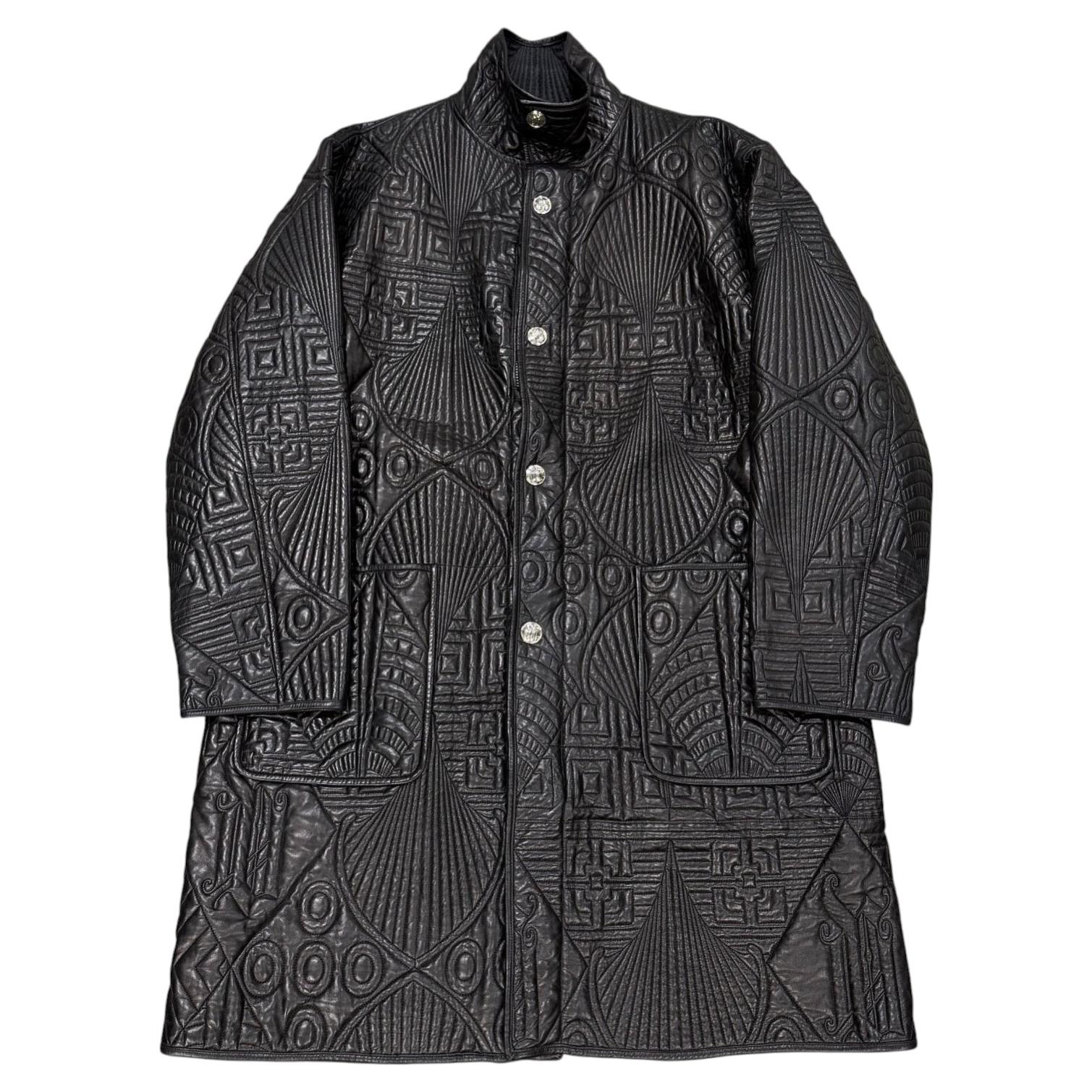 Gianni Versace Quilted Leather Jacket Fall Winter 1990 For Sale at