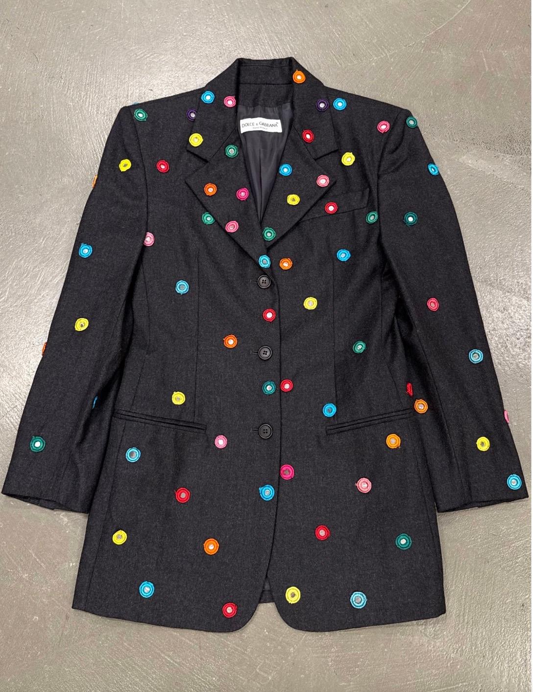 A/W1992 Dolce & Gabbana documenté défilé miroirs blazer Excellent état - En vente à Padova, IT