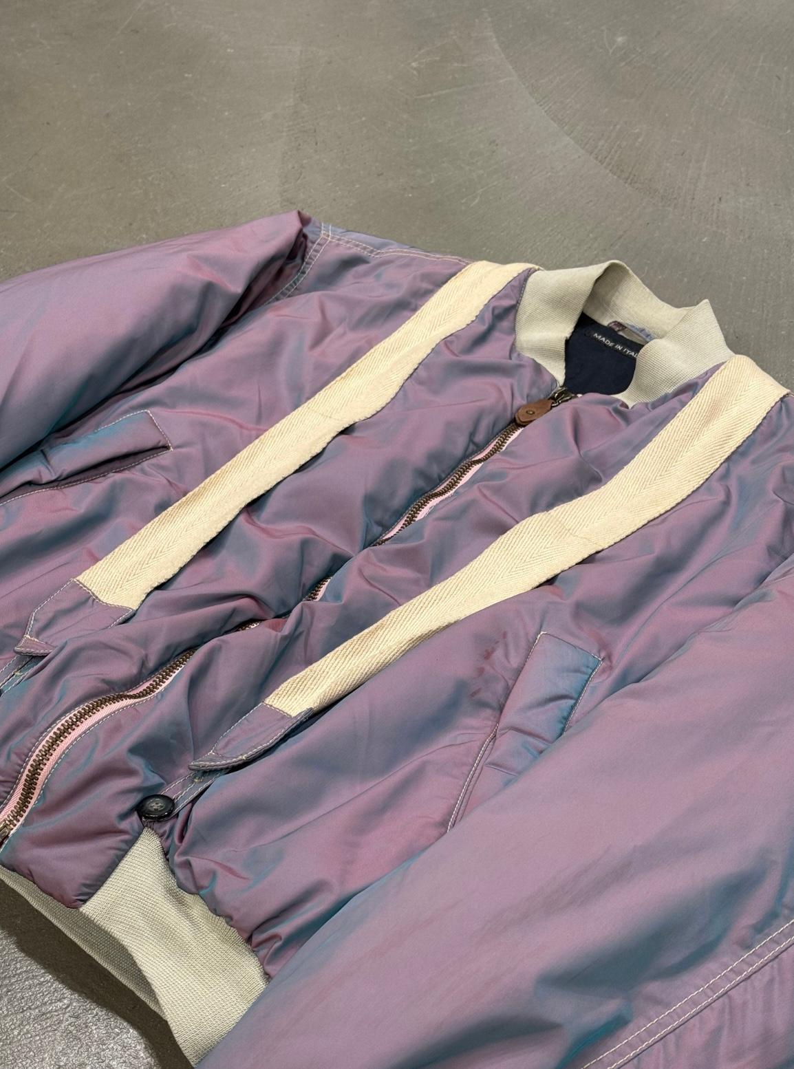 A/W1993 Emporio Armani schillernde Bomberjacke in Übergröße im Zustand ��„Relativ gut“ im Angebot in Padova, IT