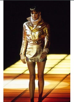 A/W1994 Gianni Versace cropped crocodile embossed leather jacket