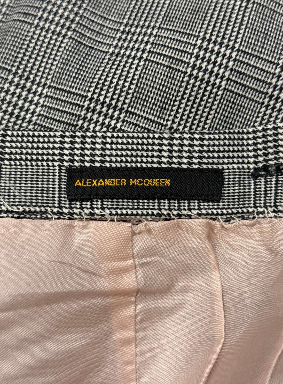 A/W1997 Alexander McQueen runway checked embroidered suit set For Sale 5