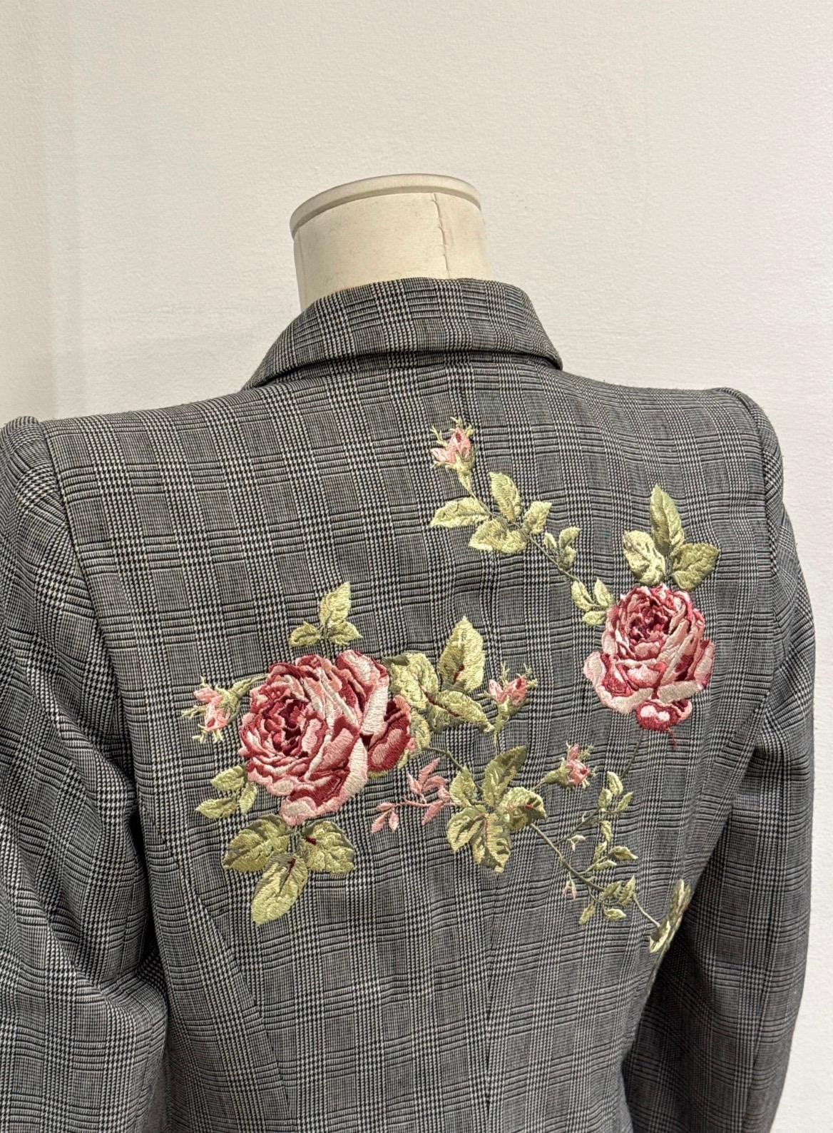 Women's A/W1997 Alexander McQueen runway checked embroidered suit set For Sale