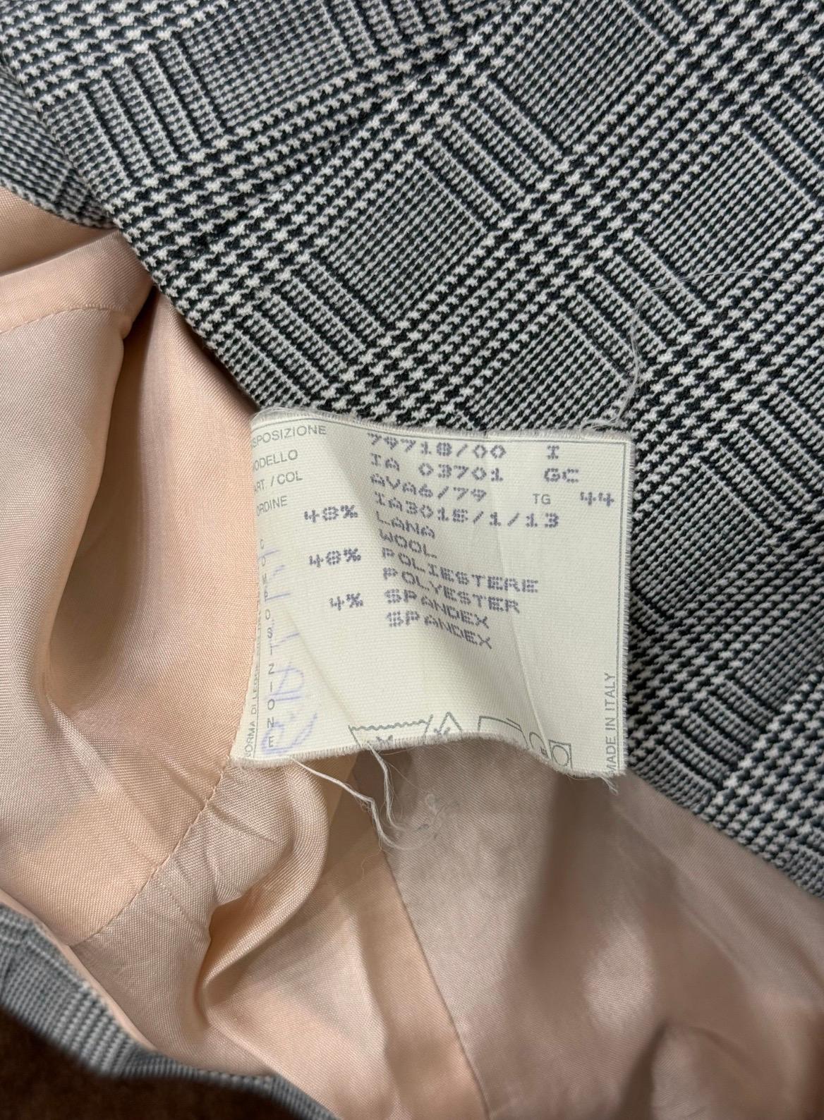 A/W1997 Alexander McQueen runway checked embroidered suit set For Sale 4