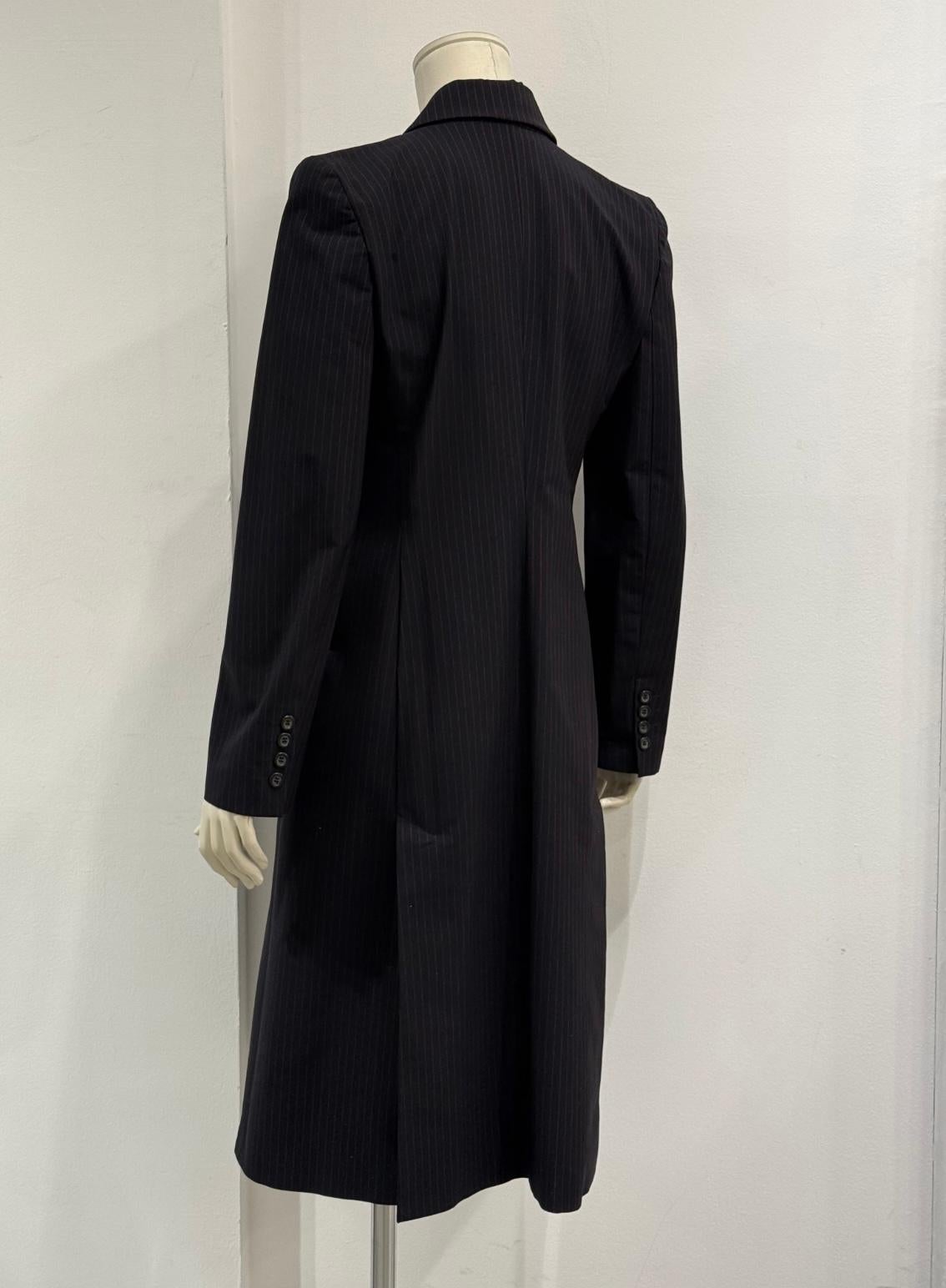A/W1998 Alexander McQueen Manteau de tailleur long à rayures 