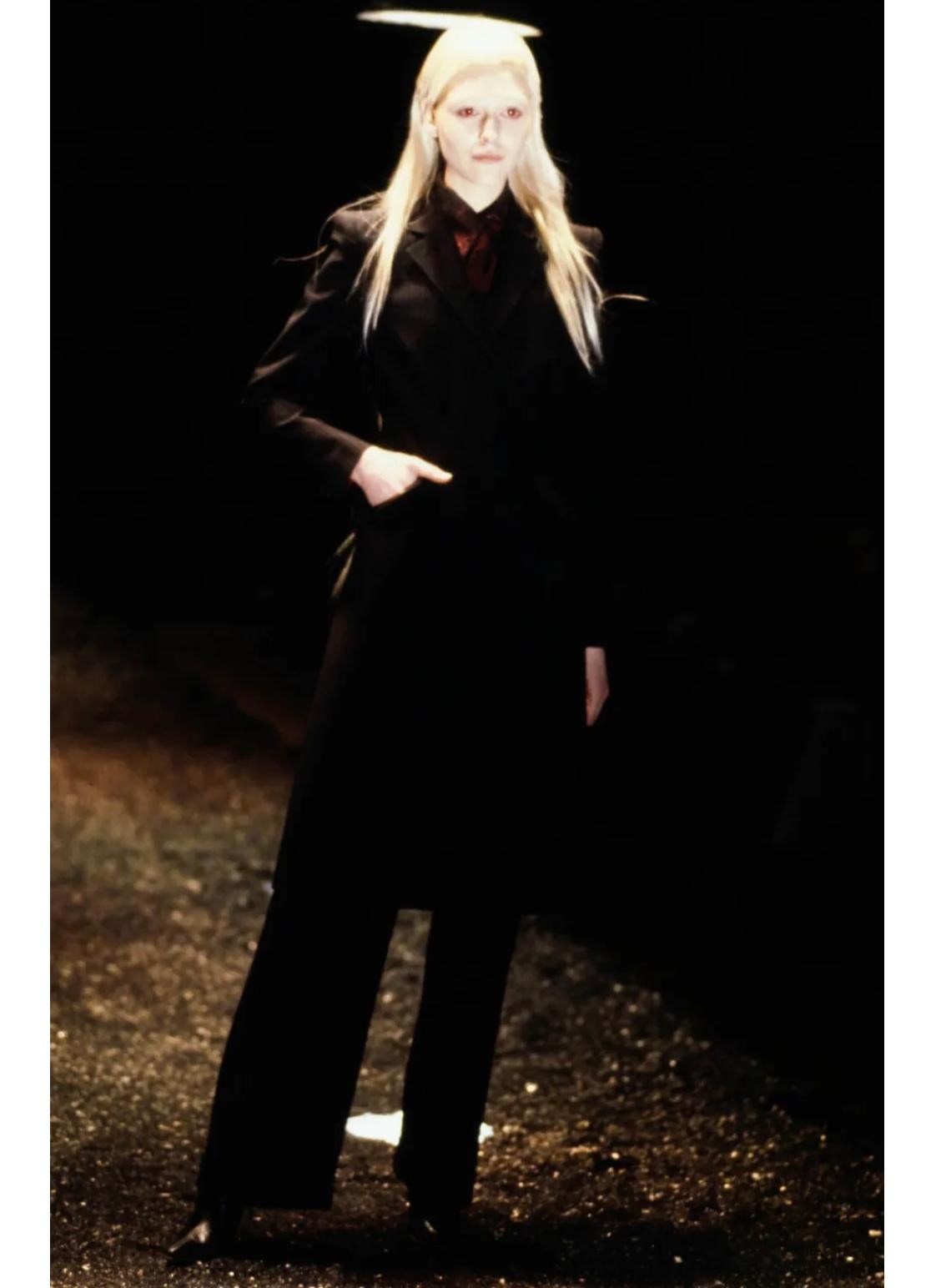 Noir A/W1998 Alexander McQueen Manteau de tailleur long à rayures 