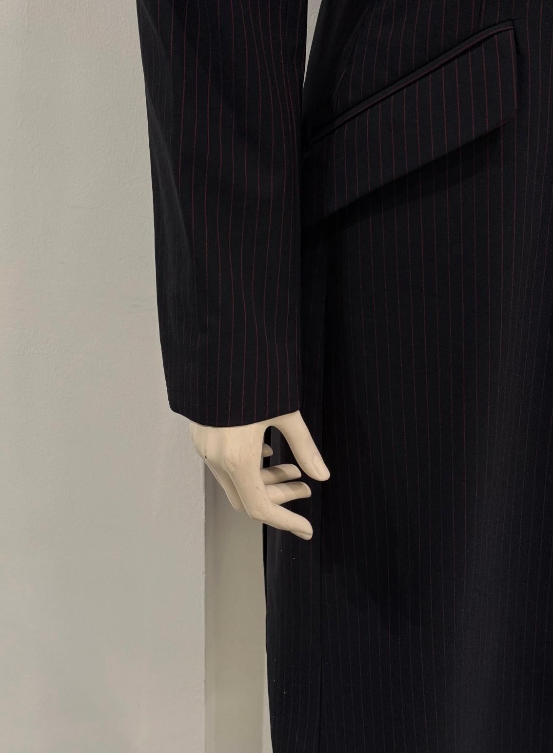 A/W1998 Alexander McQueen Manteau de tailleur long à rayures 