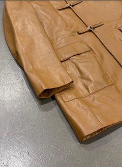 A/W1999 Prada runway leather hooded duffle coat