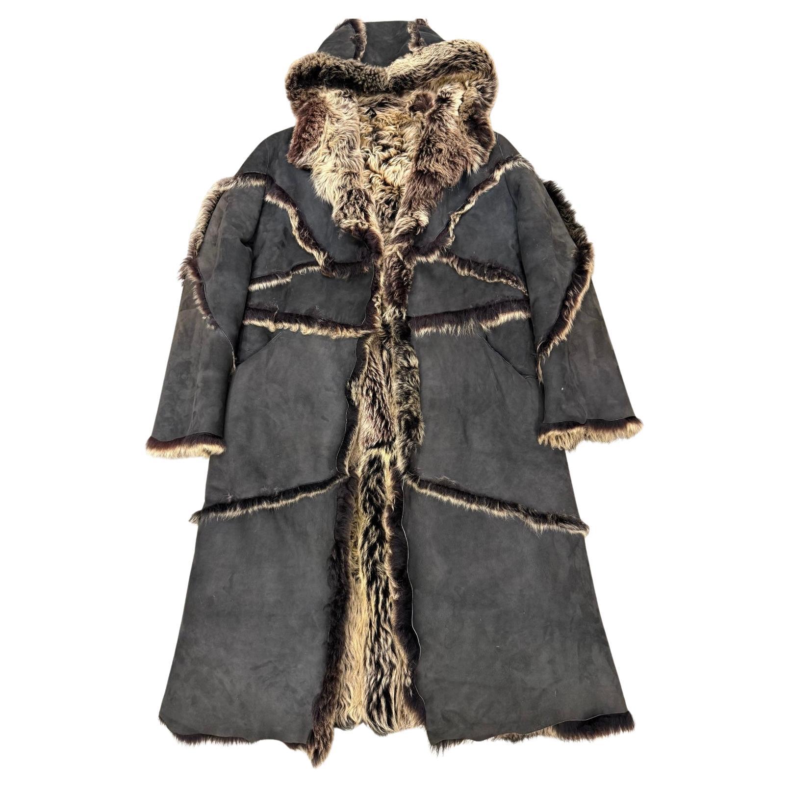 A/I 1999 Roberto Cavalli cappotto patchwork oversize in shearling in vendita