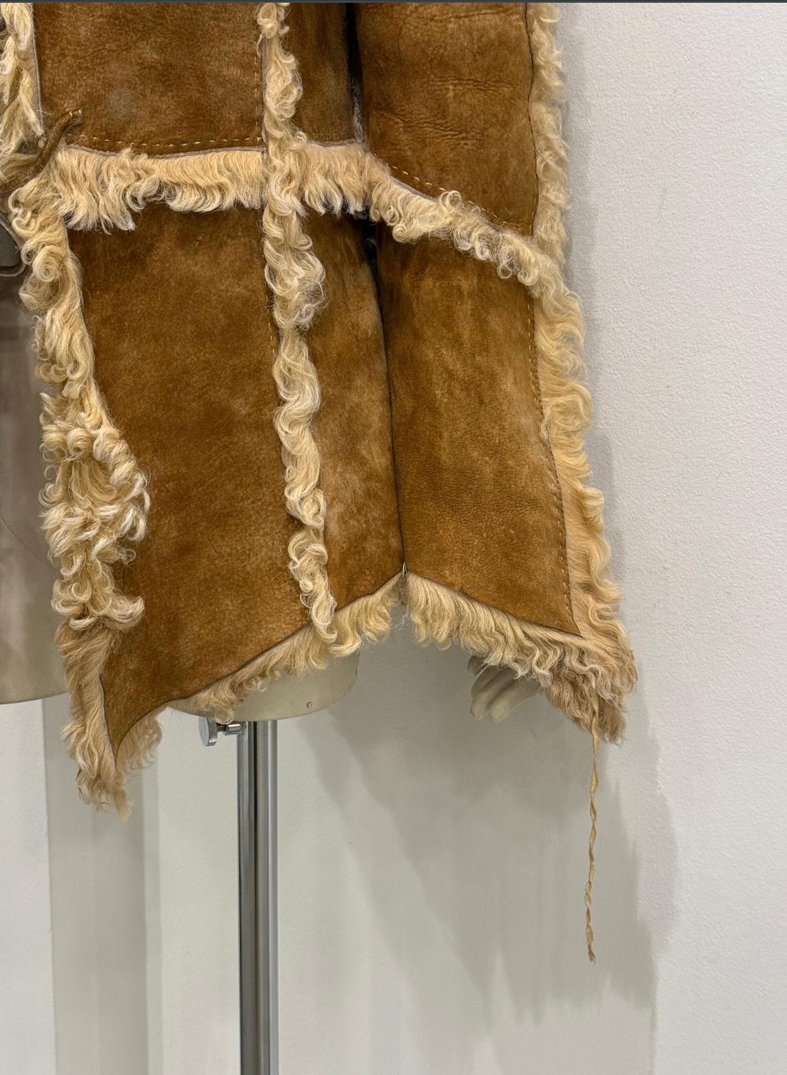 A/W1999 Roberto Cavalli shearling patchwork jacket For Sale 4