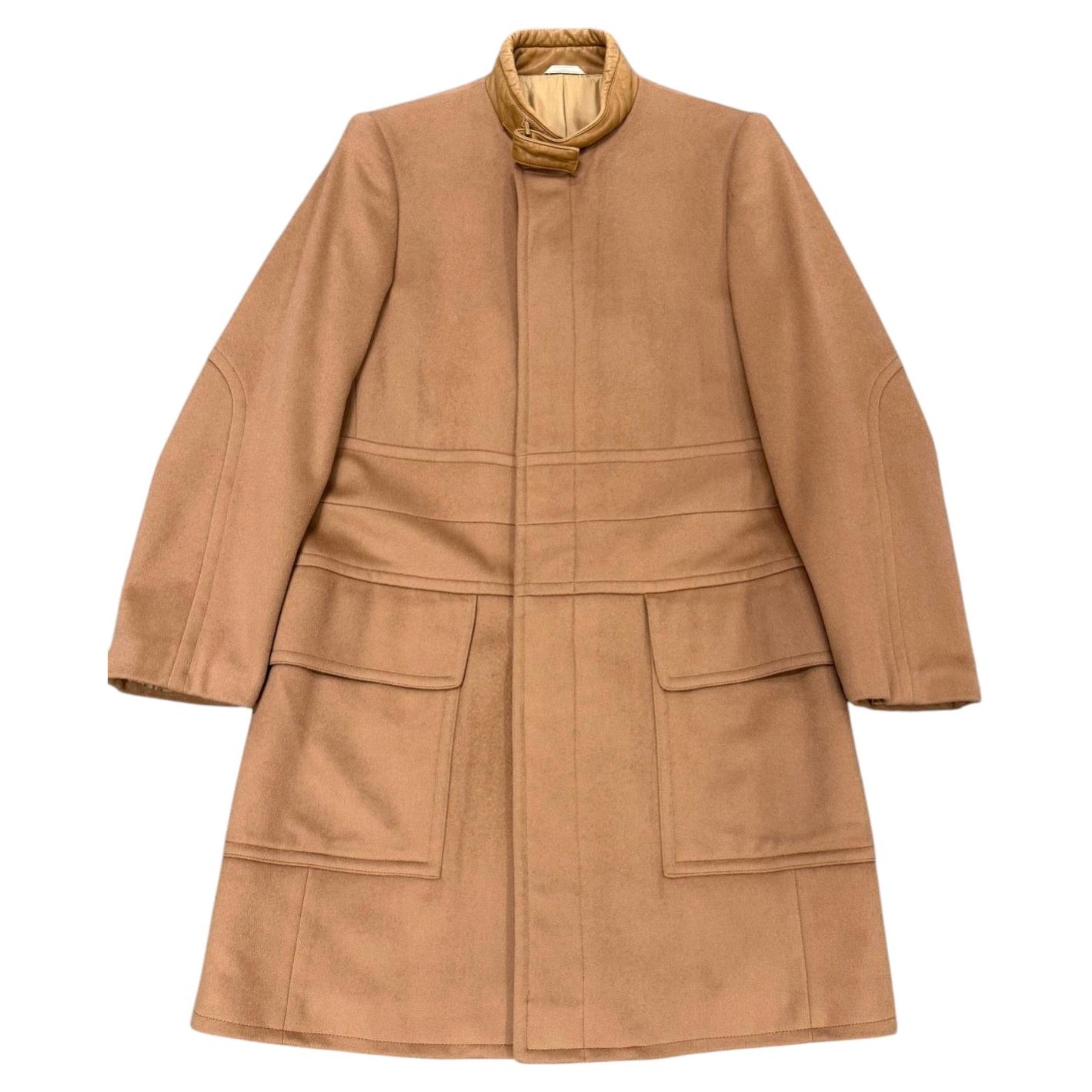 A/W2000 Gucci by Tom Ford runway wool leather collar coat