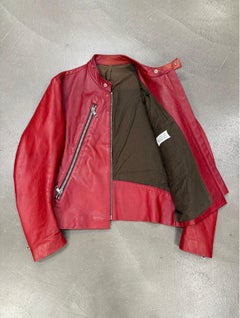 A/W2000 Maison Margiela 5-zip red biker lather jacket