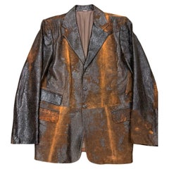 Blazer in pelle erosa artigianale Roberto Cavalli A/W2000