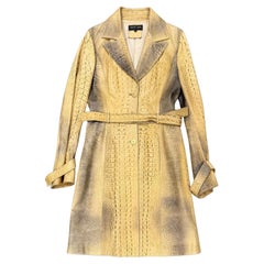 A/W2000 Roberto Cavalli runway croc embossed leather trench coat