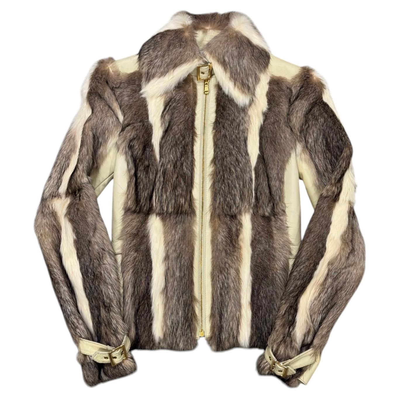 A/W2001 Dolce & Gabbana fur & leather biker jacket