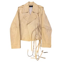 A/W2002 Chaqueta de piel con tiras Ann Demeulemeester