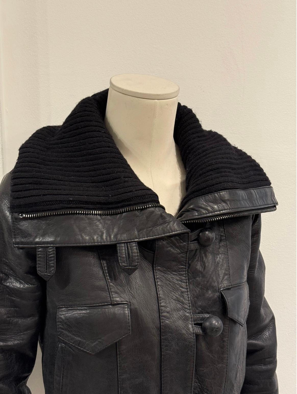 Women's A/W2002 Balenciaga by Nicolas Ghesquiere runway aviator leather jacket