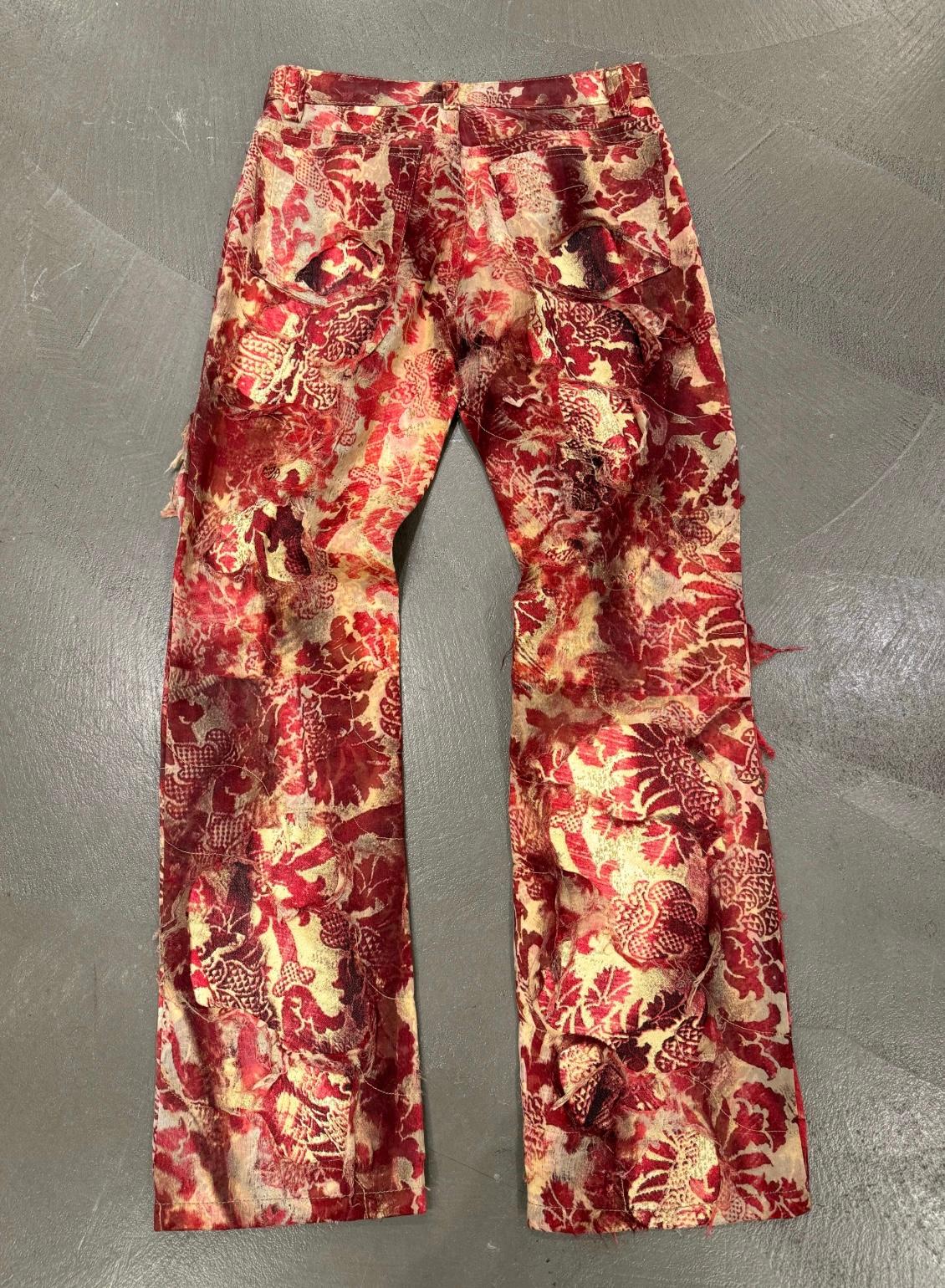 A/W2002 Roberto Cavalli double layer distressed pants in vendita 5