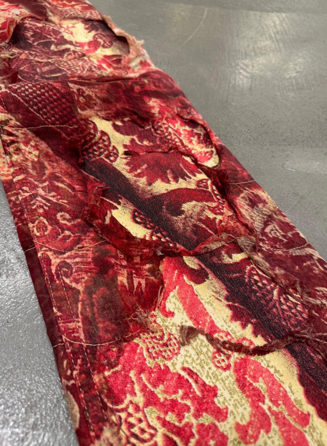 A/W2002 Roberto Cavalli double layer distressed pants in vendita 7