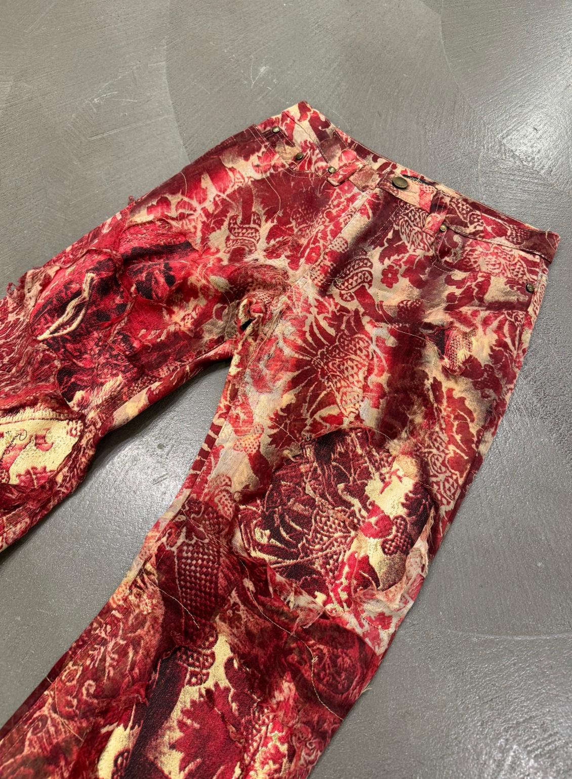 A/W2002 Roberto Cavalli double layer distressed pants in vendita 8