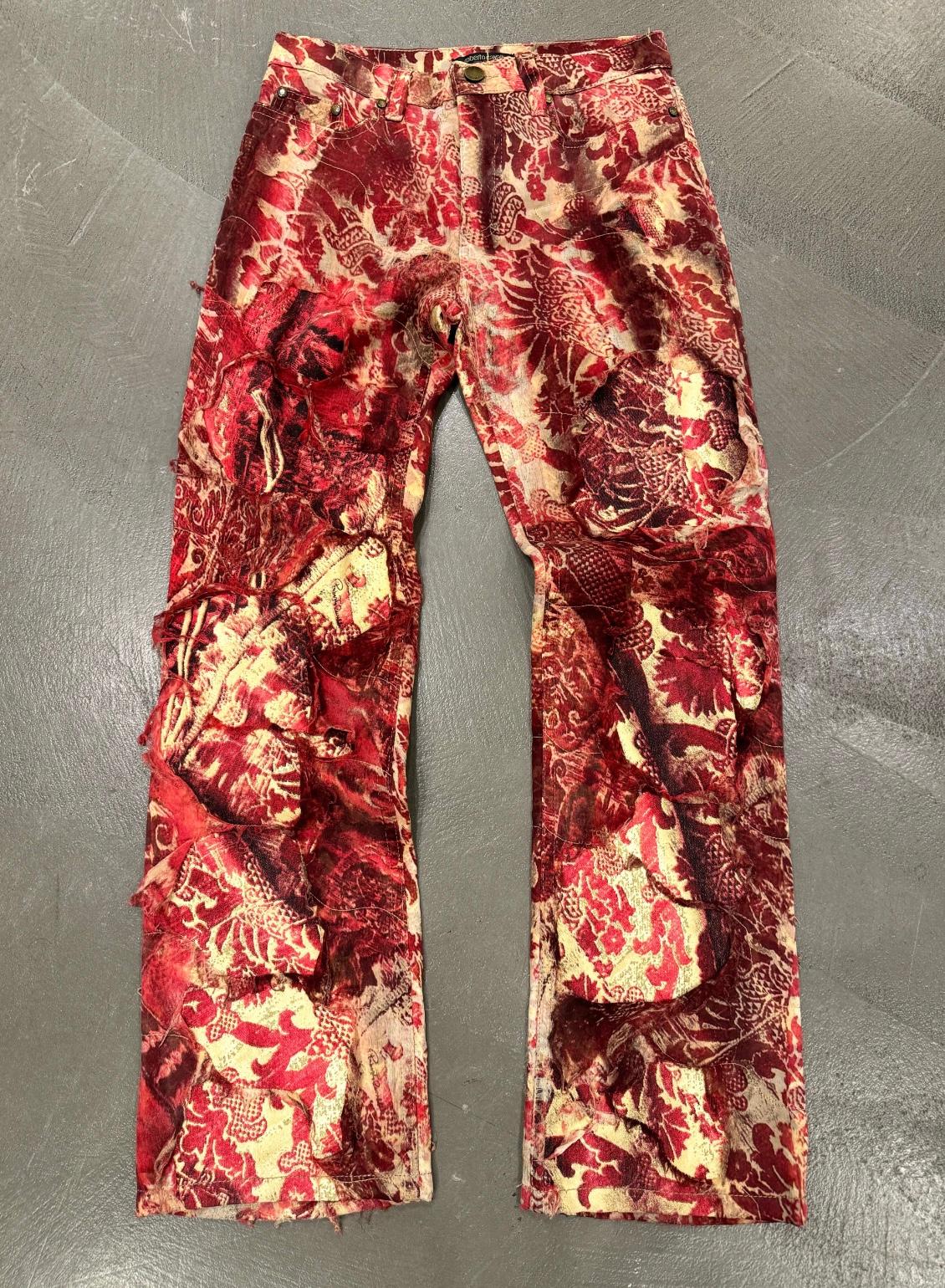 A/W2002 Roberto Cavalli double layer distressed pants In condizioni ottime in vendita a Milano, Lombardia