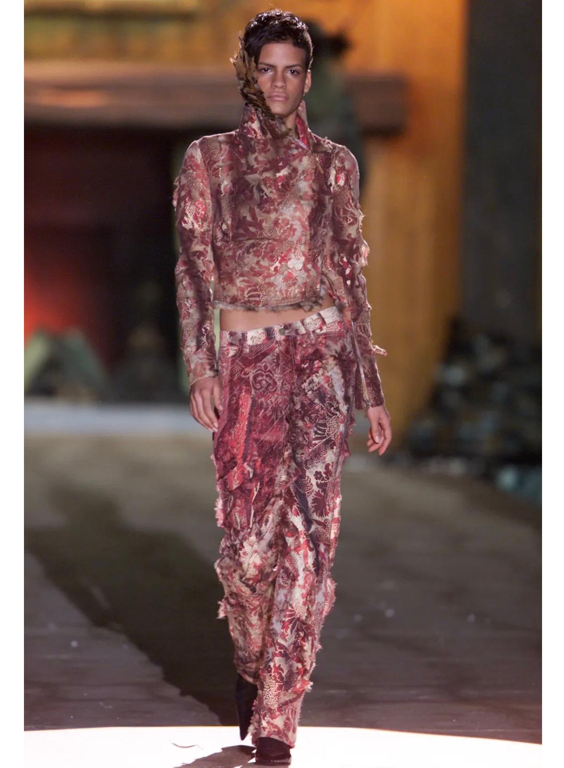 A/W2002 Roberto Cavalli double layer distressed pants in vendita 1