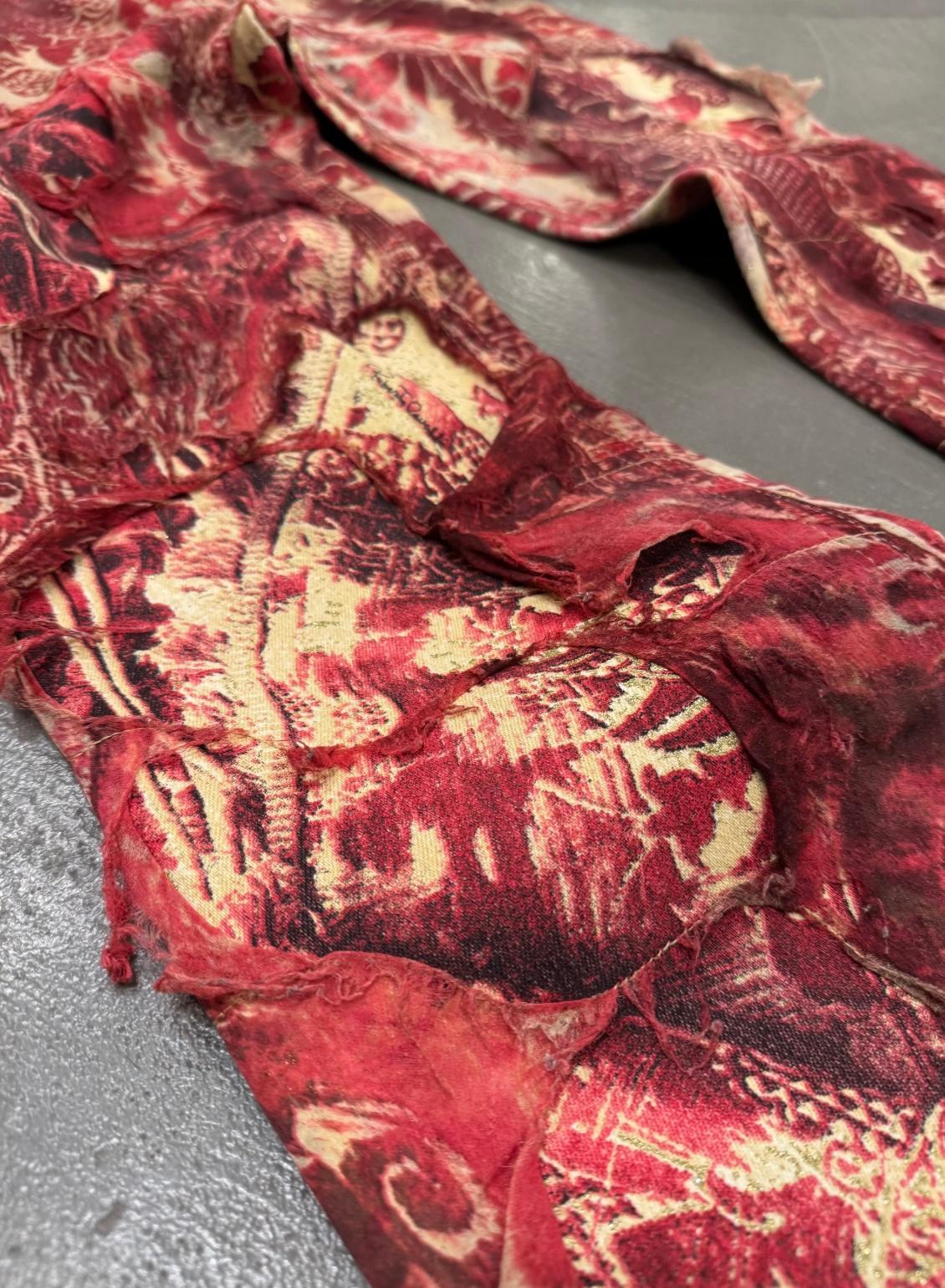 A/W2002 Roberto Cavalli double layer distressed pants in vendita 3