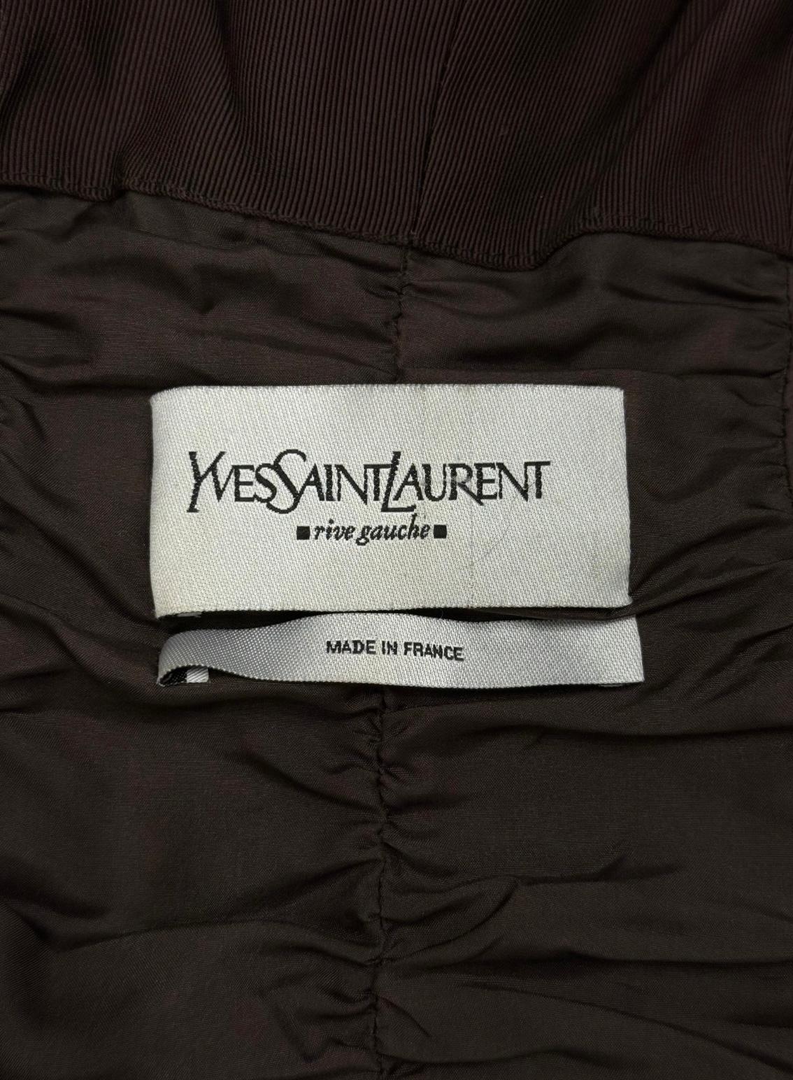 A/W2002 Yves Saint Laurent by Tom Ford veste en velours ruché avec ceinture à nœuds en vente 5