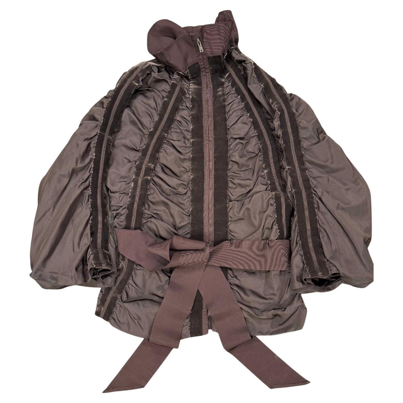 A/W2002 Yves Saint Laurent by Tom Ford ruched velvet jacket with bow belt