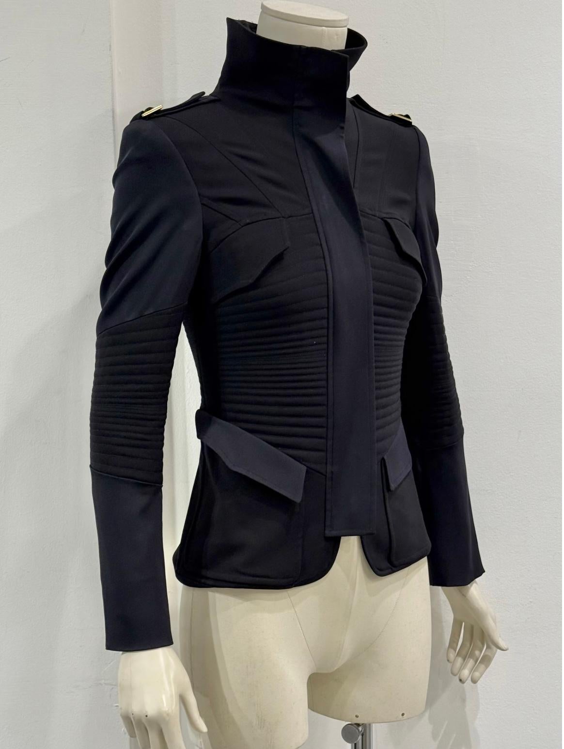 Black A/W2003 Gucci by Tom Ford - Veste militaire avec empiècements matelassés en vente